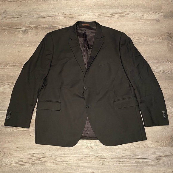Peter Millar Men's 50R Solid Black Two Button Dual Vent Blazer Wool - Picture 1 of 7